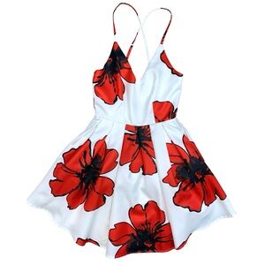 A’gaci Floral Fit and Flare Mini Dress Prom Party Occasion Flirty Easter Summer